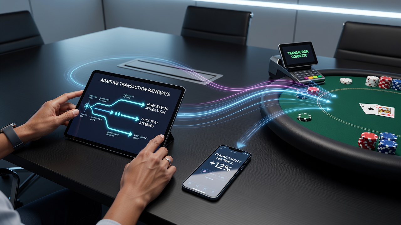 Mobile interface showing adaptive payment options integrated with sports events and table games