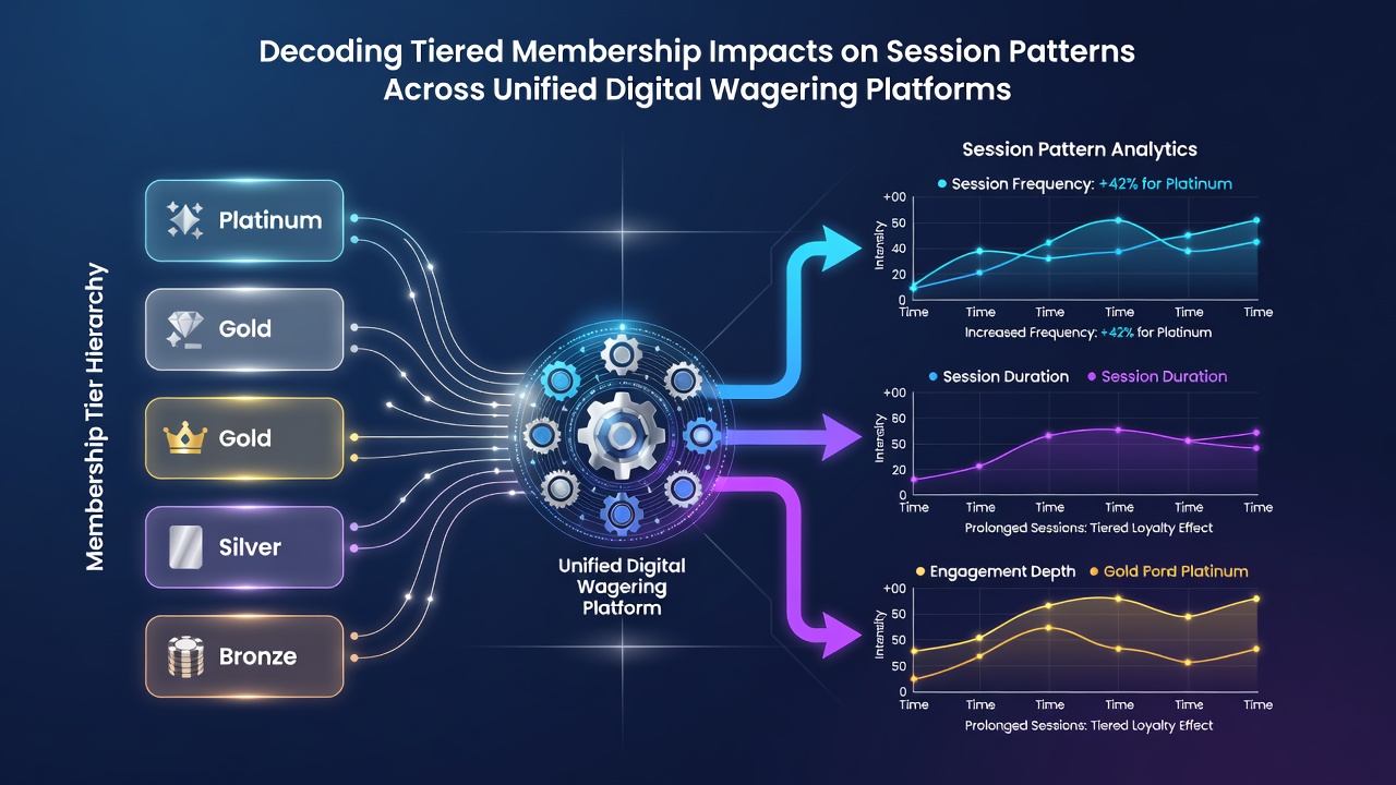 Chart illustrating session duration increases and game-type distribution among different membership tiers