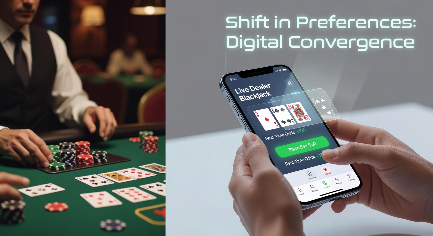 Smartphone screen displaying integrated sports betting and live table game interface
